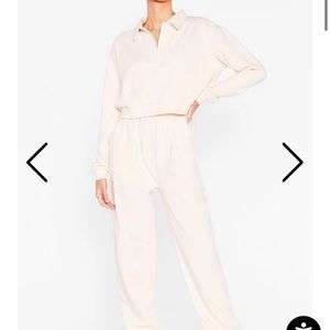 NWT Nasty Gal Sweatsuit Tan